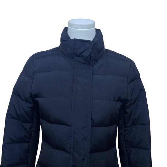 Express Women Black Polyester Puffer Belted Coat Full-Length Pockets Warm Sz S - Picture 4 of 9